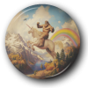 Bigfoot Unicorns & Rainbows - One Inch Pinback Button