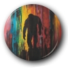 Bigfoot Silhouette - One Inch Pinback Button