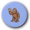 Waving Bigfoot - One Inch Pinback Button