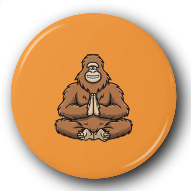 Yoga Bigfoot - One Inch Pinback Button