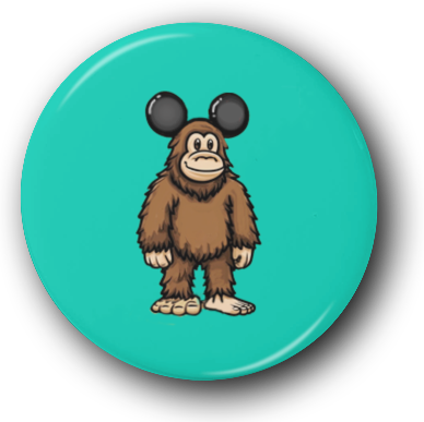 Micky Bigfoot - One Inch Pinback Button