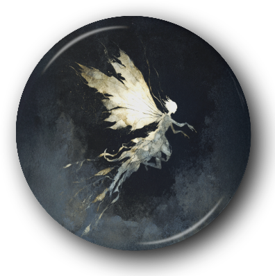 Dark Fairy Flying - One Inch Pinback Button