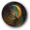 Fairy Sitting on a Crescent Moon - One Inch Pinback Button
