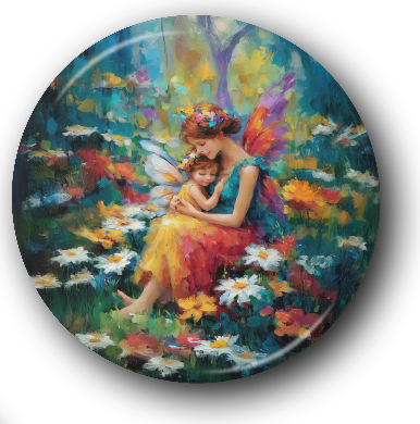 Mom & Baby Fairy - One Inch Pinback Button