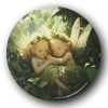 Two Sleeping Flower Fairies - One Inch Pinback Button