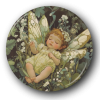 Sleeping Flower Fairy - One Inch Pinback Button