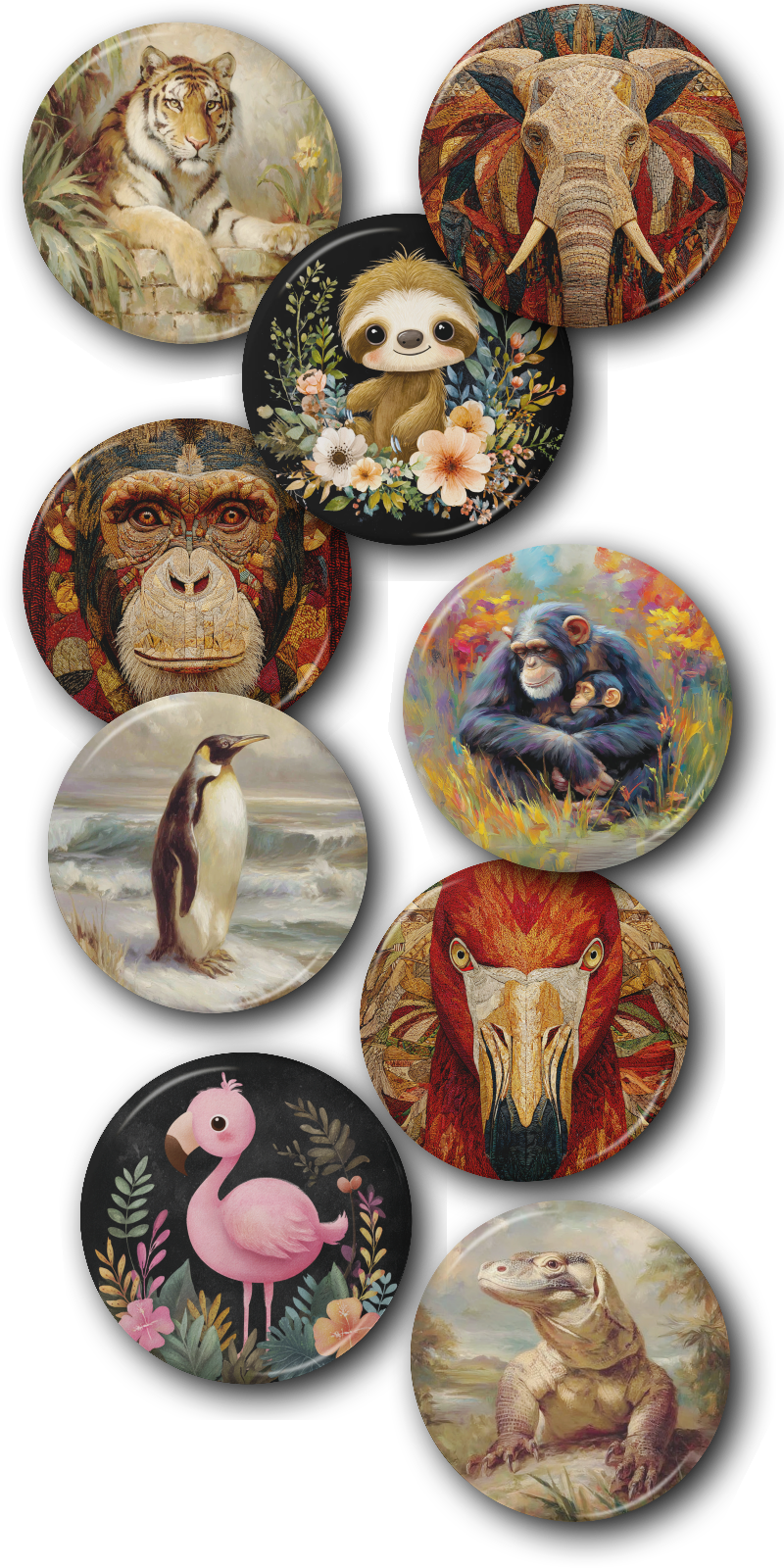 Group-Zoo-Animals Zoo Animal Buttons
