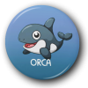 Cartoon Orca - One Inch Pinback Button