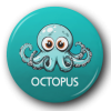 Cartoon Octopus - One Inch Pinback Button