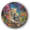 Loving Bobcat and Baby - One Inch Pinback Button