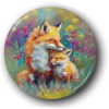 Loving Fox and Baby - One Inch Pinback Button