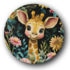 Baby Giraffe - Zoo Animals - One Inch Pinback Button