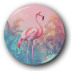 Pink Flamingo - Zoo Animals - One Inch Pinback Button