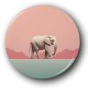 Minimalist Elephant - Zoo Animals - One Inch Pinback Button