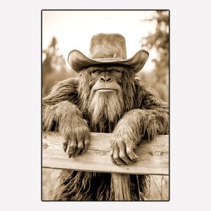 Bigfoot Cowboy Hanging Out Magnet