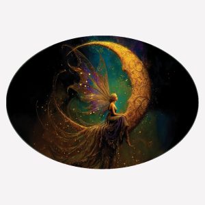 Fairy Relaxing on a Crescent Moon Magnet
