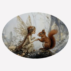 Fairy Confides in Red Squirrel Magnet