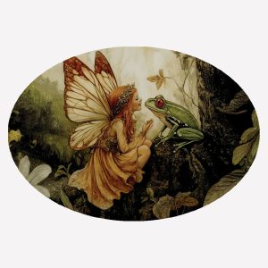 Fairy Whispering to Frog Magnet