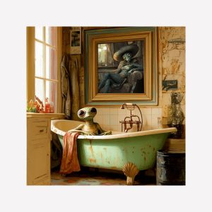 Alien in a Bathtub Magnets