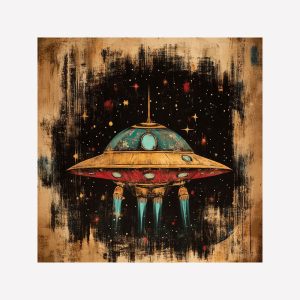 Vintage Style Spaceship Magnets - 3 pcs