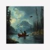 Bigfoot Canoeing under Alien Space Ship Magnet