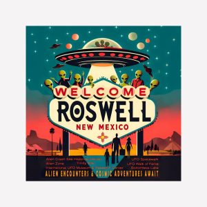 Vintage Southwest New Mexico Roswell Aliens Magnet